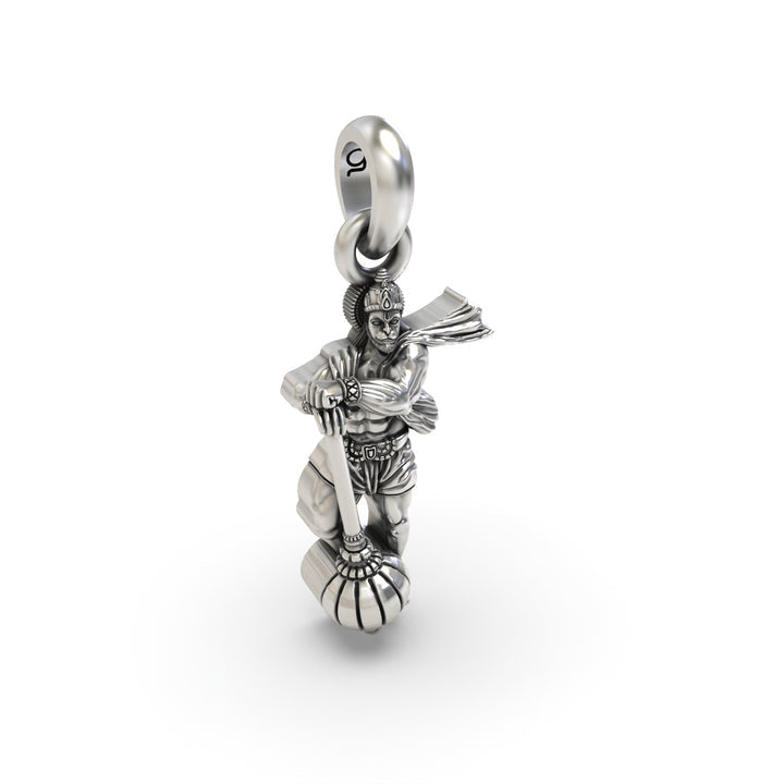 92.5 Sterling Silver Warrior Hanuman Pendant – Symbol of Strength & Protection