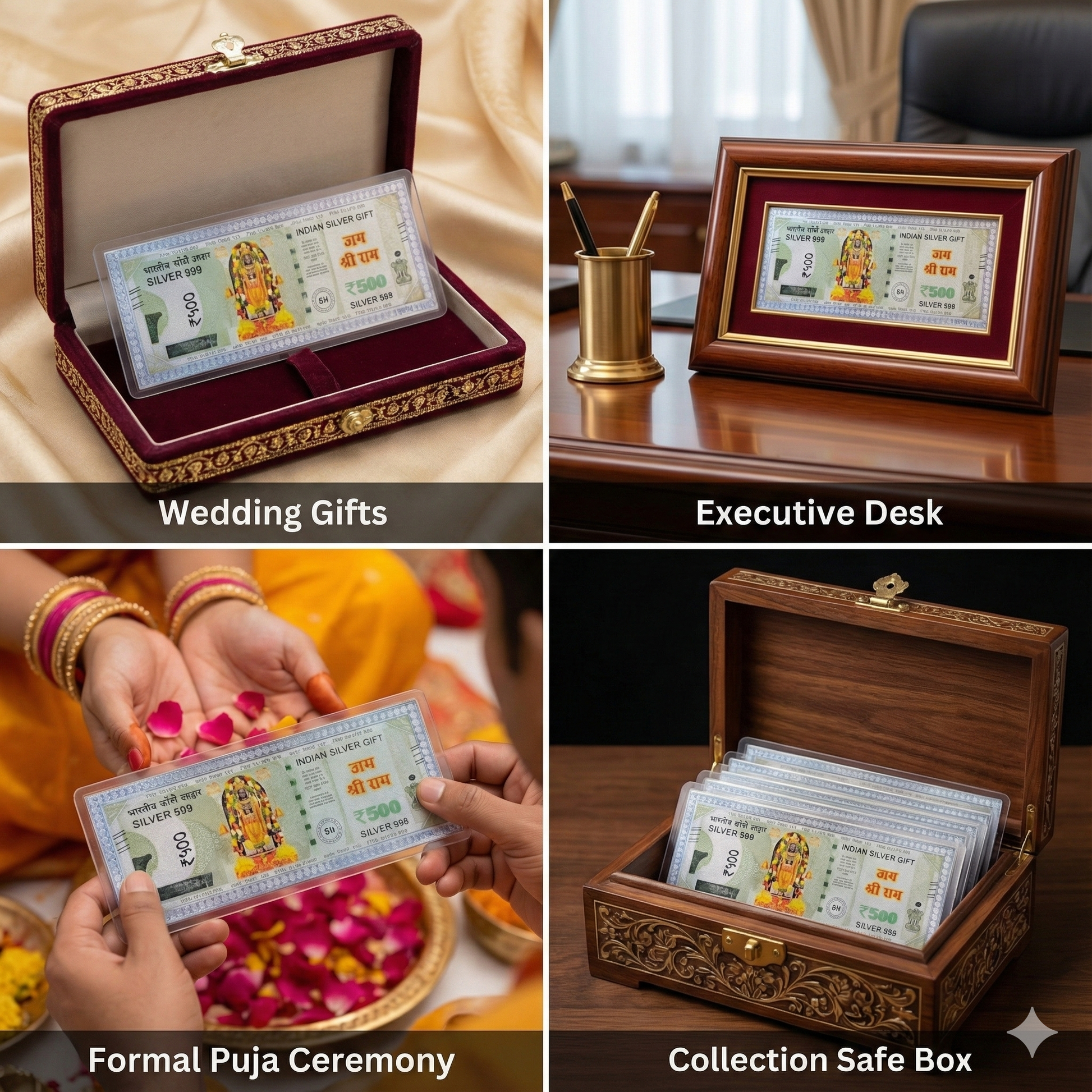 Shri Ram Lalla 999 Pure Silver Devotional Note – Auspicious Silver Gift for Pooja & Gifting