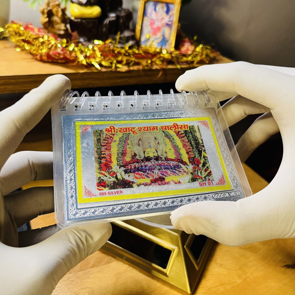 999 Pure Silver Khatu Shyam Chalisa with Aarti Book | Grace of Shyam Baba | Laati