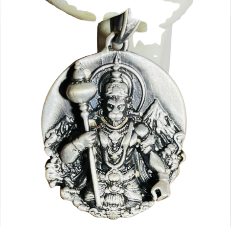 🛡️ Mahabali Standing Hanuman Pendant – 925 Pure Silver | Gada & Parvat Edition