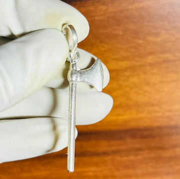 🪓 Parshuram Parshu Pendant – Pure Silver | Divine Axe of Dharma & Power