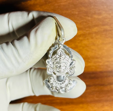 👑 Khatu Shyam Ji Face Pendant – Pure Silver | Divine Facial Form with Crown & Tilak