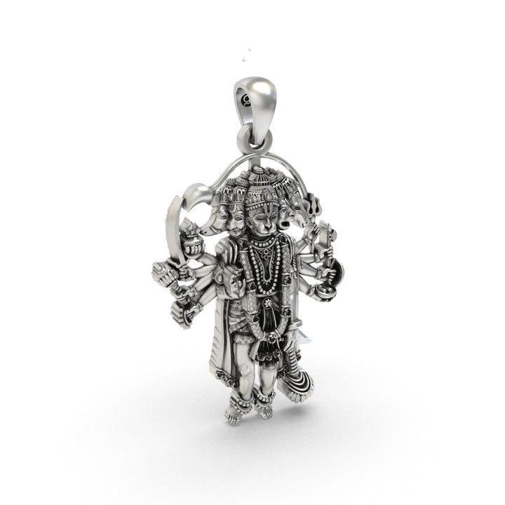 🛡️ Panchmukhi Hanuman Pendant – 925 Pure Silver | Five Faces of Protection & Power