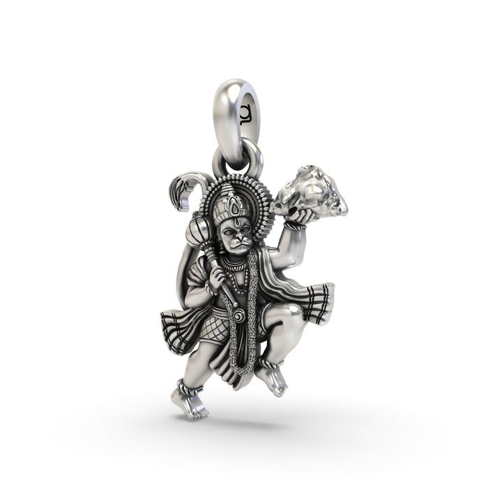 🕉️ Hanuman Sanjeevani Parvat Pendant – 925 Pure Silver | Symbol of Life, Strength & Devotion