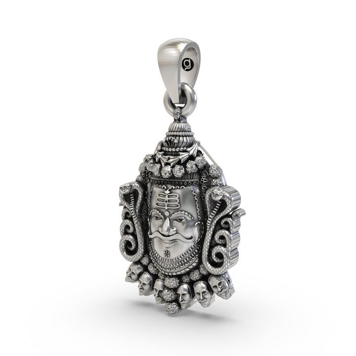 🔱 Mahakaal Pendant – 925 Pure Silver | Fearless Form of Shiva with Snake & Skull Crown