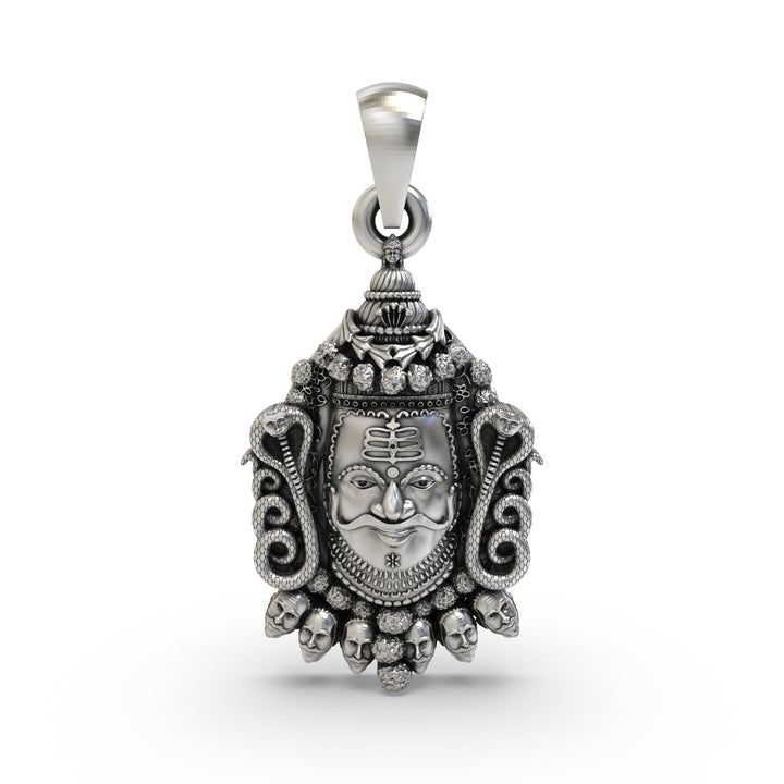 🔱 Mahakaal Pendant – 925 Pure Silver | Fearless Form of Shiva with Snake & Skull Crown