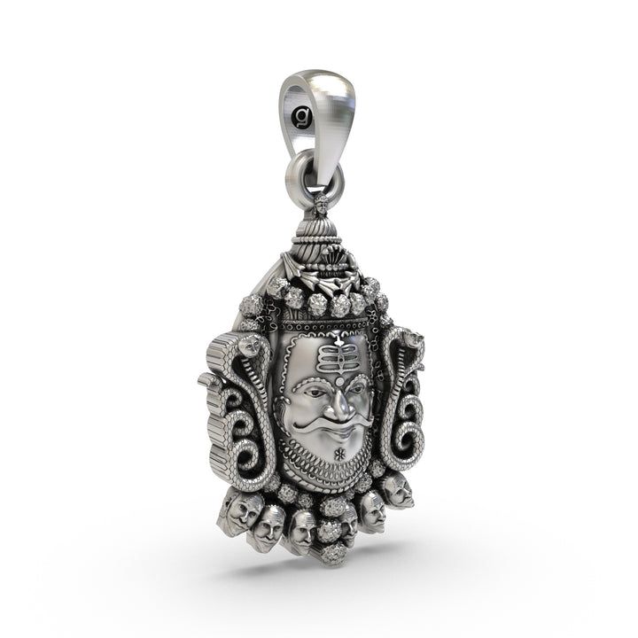 🔱 Mahakaal Pendant – 925 Pure Silver | Fearless Form of Shiva with Snake & Skull Crown