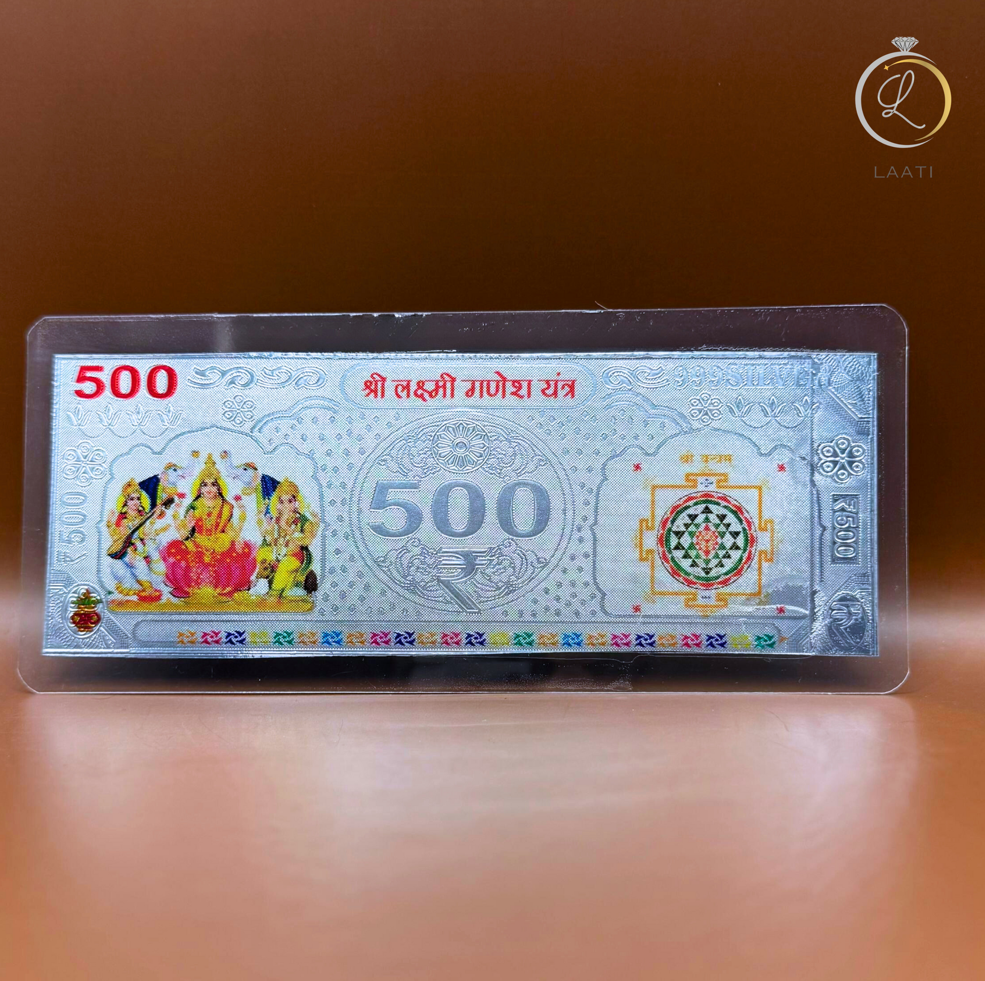 Pure Silver ₹500 Note – Lakshmi Ganesh Prosperity Edition