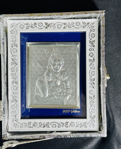999 Silver Divine Darshan Sandook – Krishna & Radha Frame Set